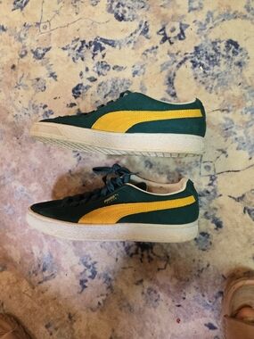 Puma Suede Classic Shoes Mens Size 7.5 Green Yellow